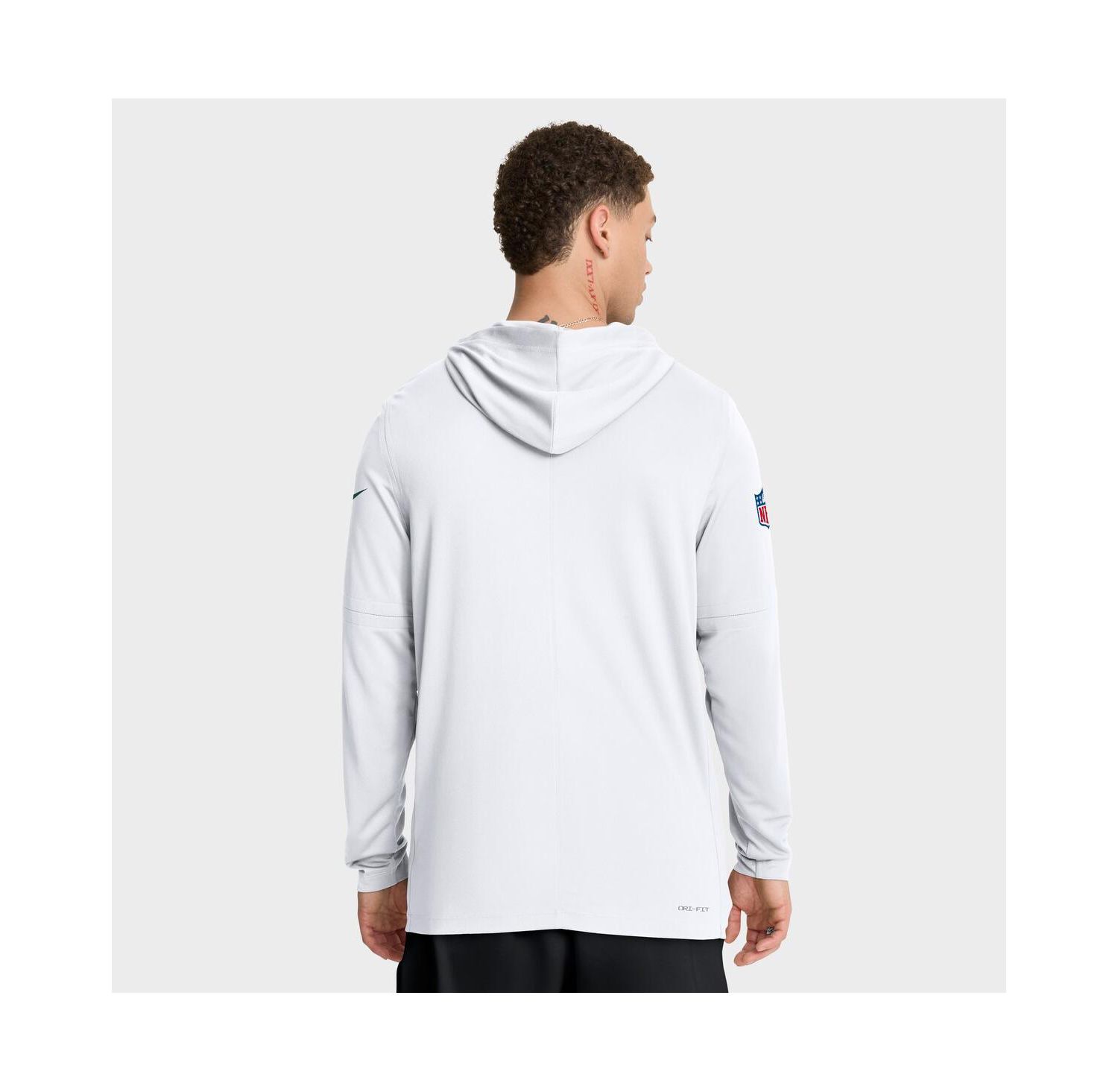 Men's White Green Bay Packers Sideline Pure Fury Performance Long Sleeve Hoodie T-Shirt