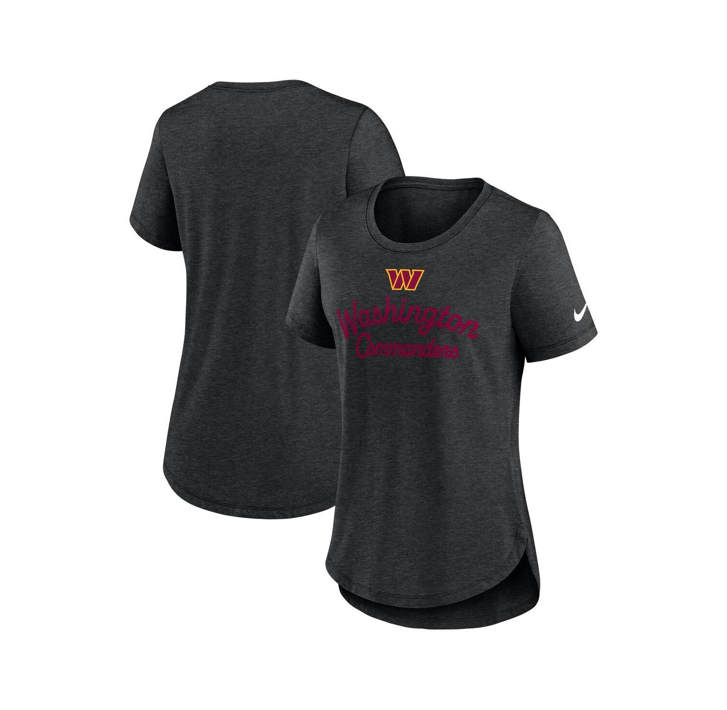 Women's Black Washington Commanders Script Tri-Blend T-Shirt