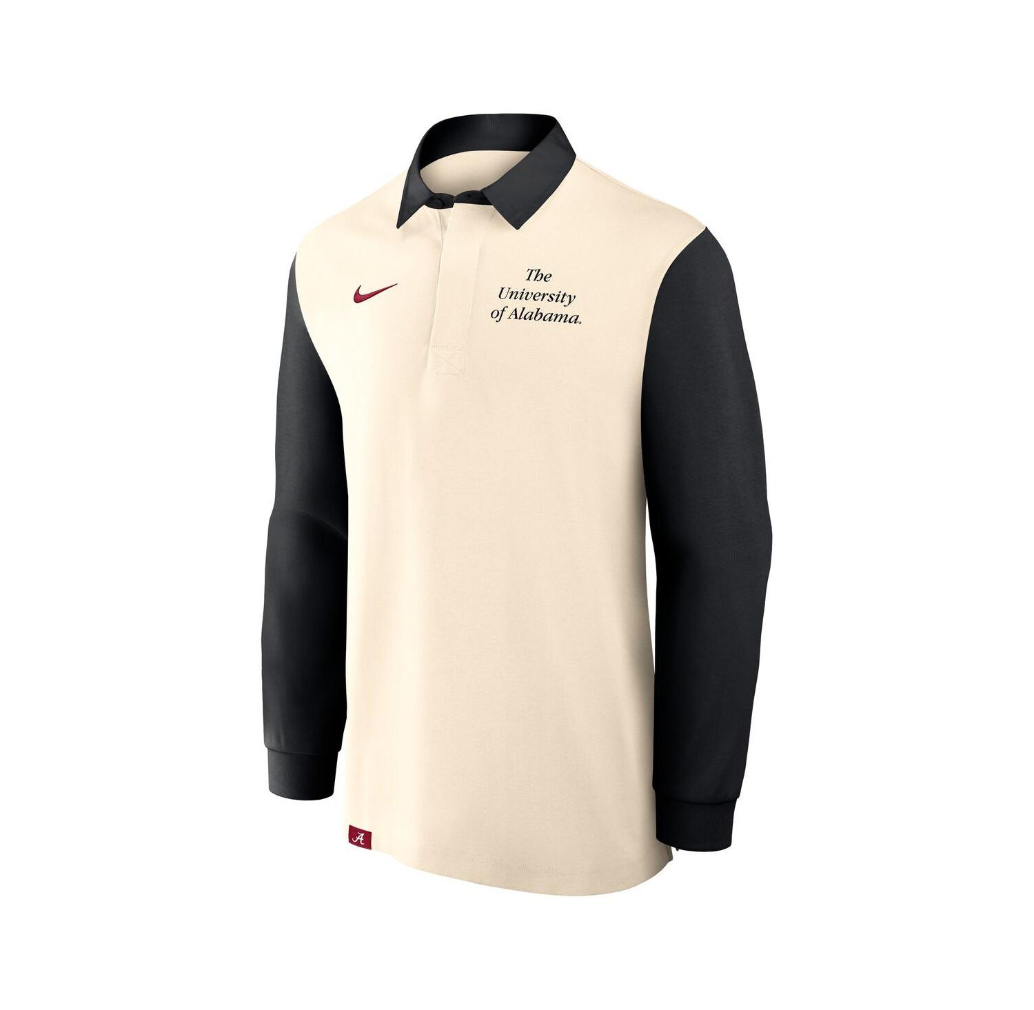 Men's Tan/Black Alabama Crimson Tide Rugby Long Sleeve Shirt