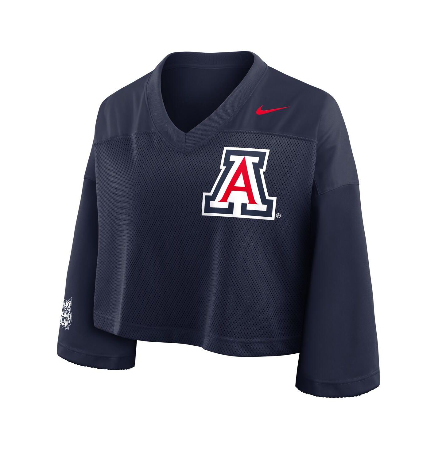 Женское джерси Nike Women's Navy Arizona Wildcats Cropped Mesh Fashion Jersey — фото 2