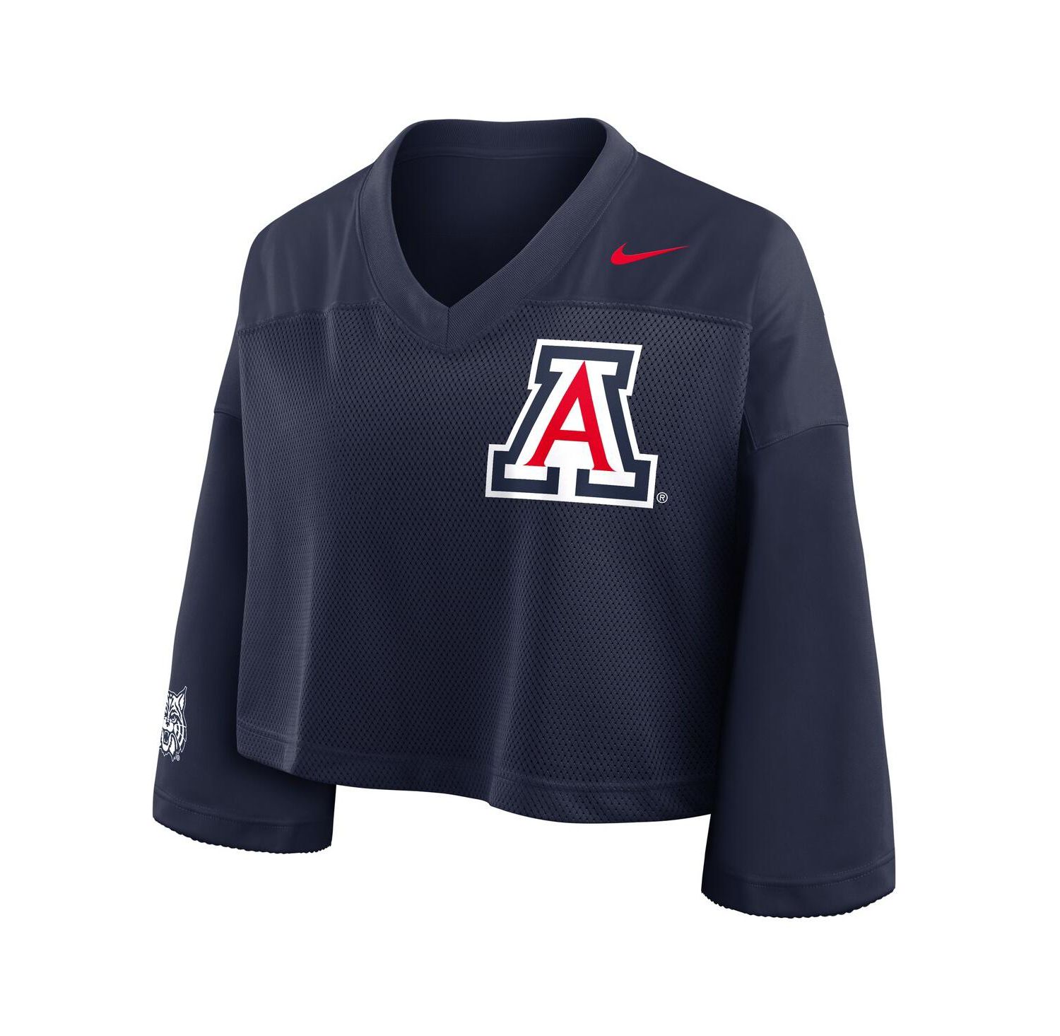 Women's Navy Arizona Wildcats Cropped Mesh Fashion Jersey