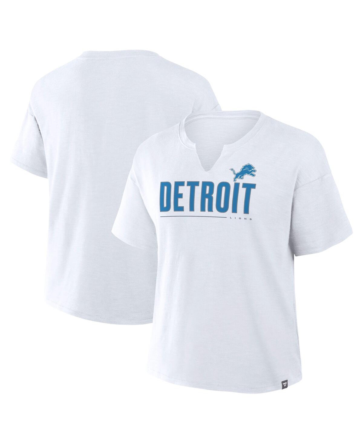 Fanatics Women's White Detroit Lions Redzone Slub Boxy T-shirt In White