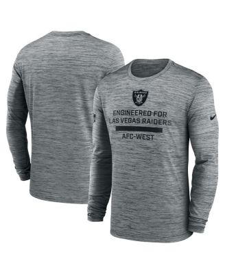 Nike - Men's Gray Las Vegas Raiders Sideline Velocity Performance Long Sleeve T-Shirt