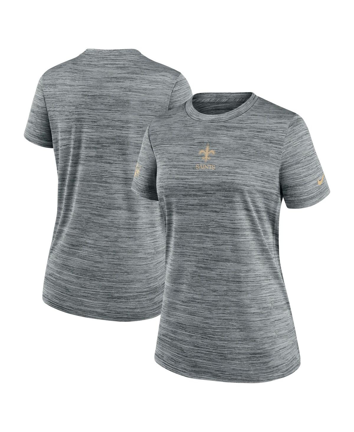 Women's Gray New Orleans Saints Sideline Velocity Performance T-Shirt - Gray