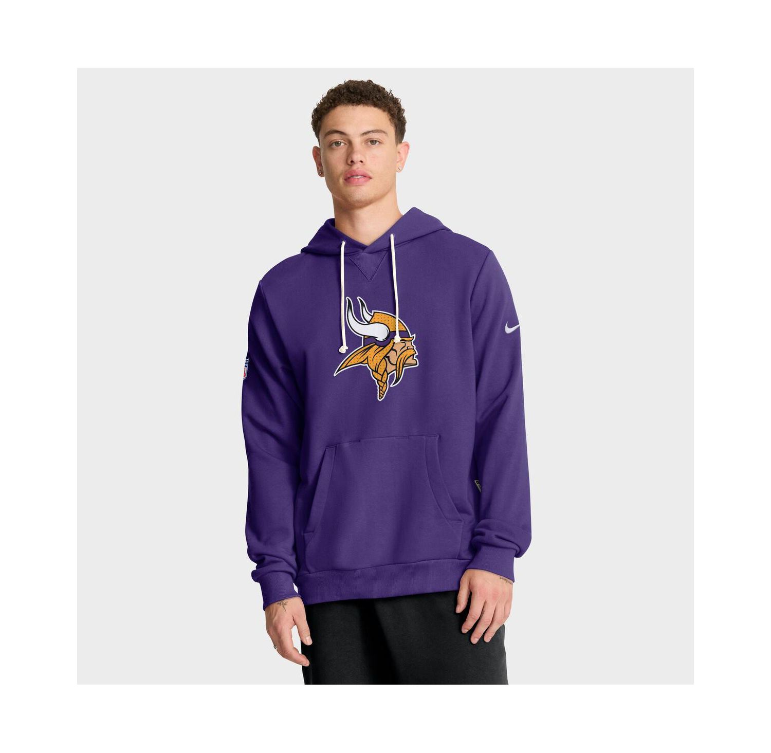 Men's Purple Minnesota Vikings Sideline Initial Home Performance Pullover Hoodie