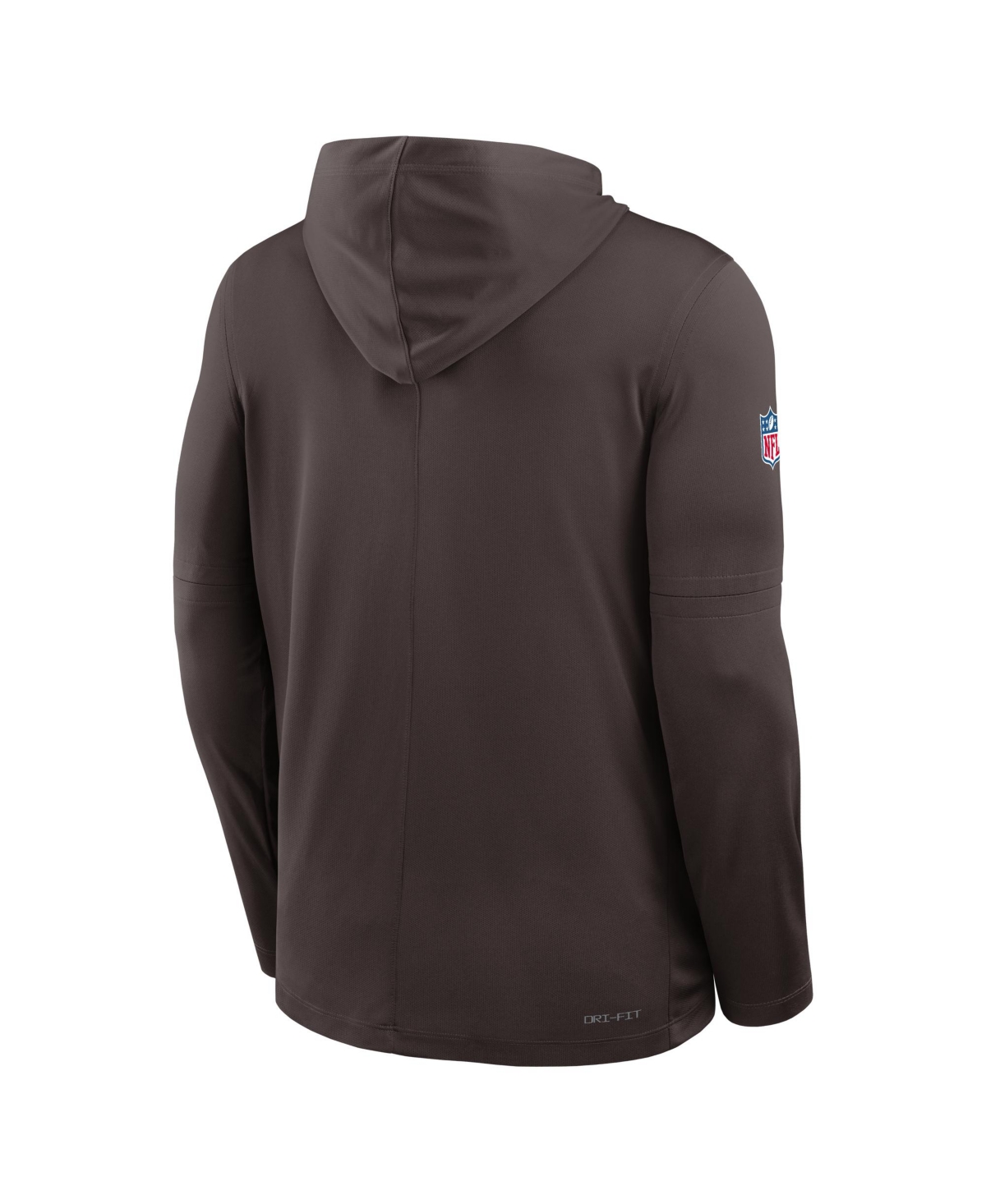 Nike Brown Cleveland Browns Sideline Pure Fury Performance Long Sleeve Hoodie T-shirt In Brown