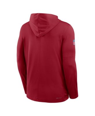 Men's Cardinal Arizona Cardinals Sideline Pure Fury Performance Long Sleeve Hoodie T-Shirt