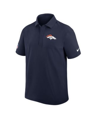 Men's Navy Denver Broncos Sideline City Pride Woven Performance Polo Shirt