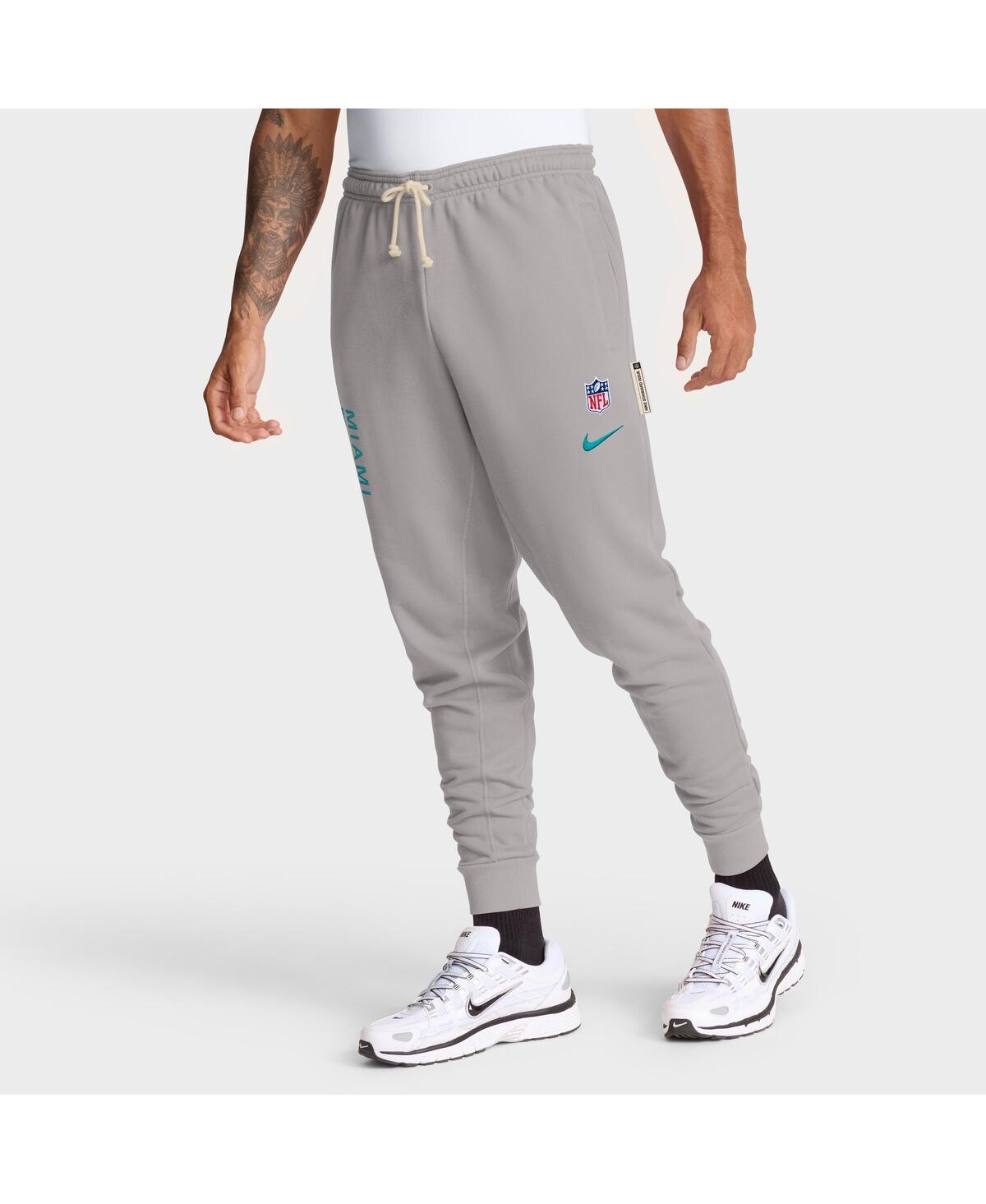 Nike Gray Miami Dolphins Sideline Standard Issue Ground Game Dri-fit Taper Pants In Gray