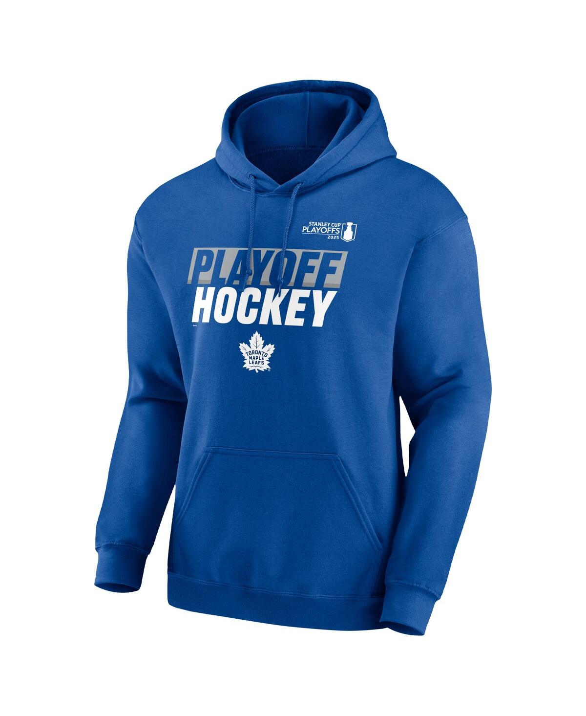 Fanatics Men's Blue Toronto Maple Leaf's 2025 Stanley Cup Playoffs Breakout Fleece Pullover Hoodie In Blue