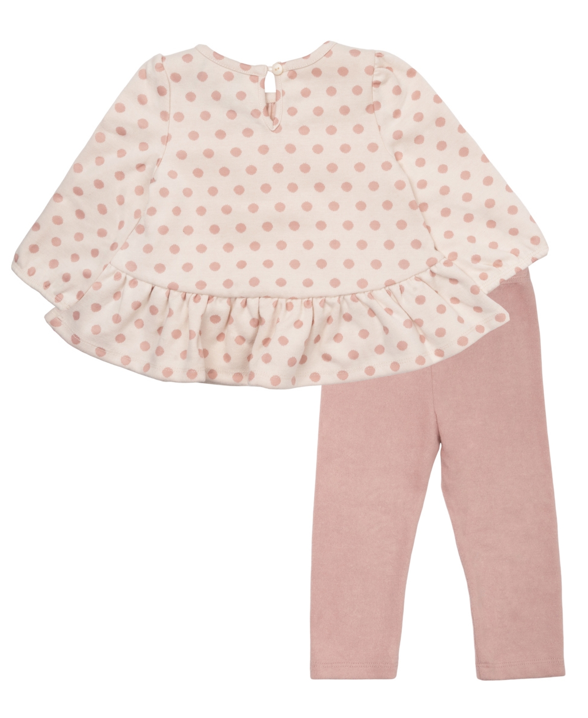 Rare Editions Baby Girls 2-piece Polka Dot Sweater And Matching Leggings Set In Neutral