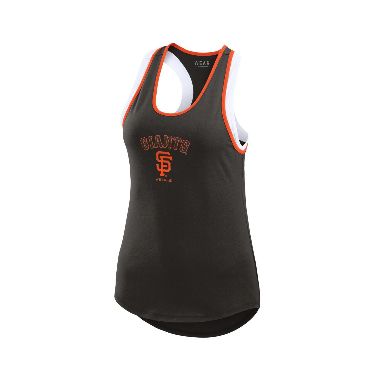 Женский топ WEAR by Erin Andrews Black San Francisco Giants Color Block Racerback — фото 2