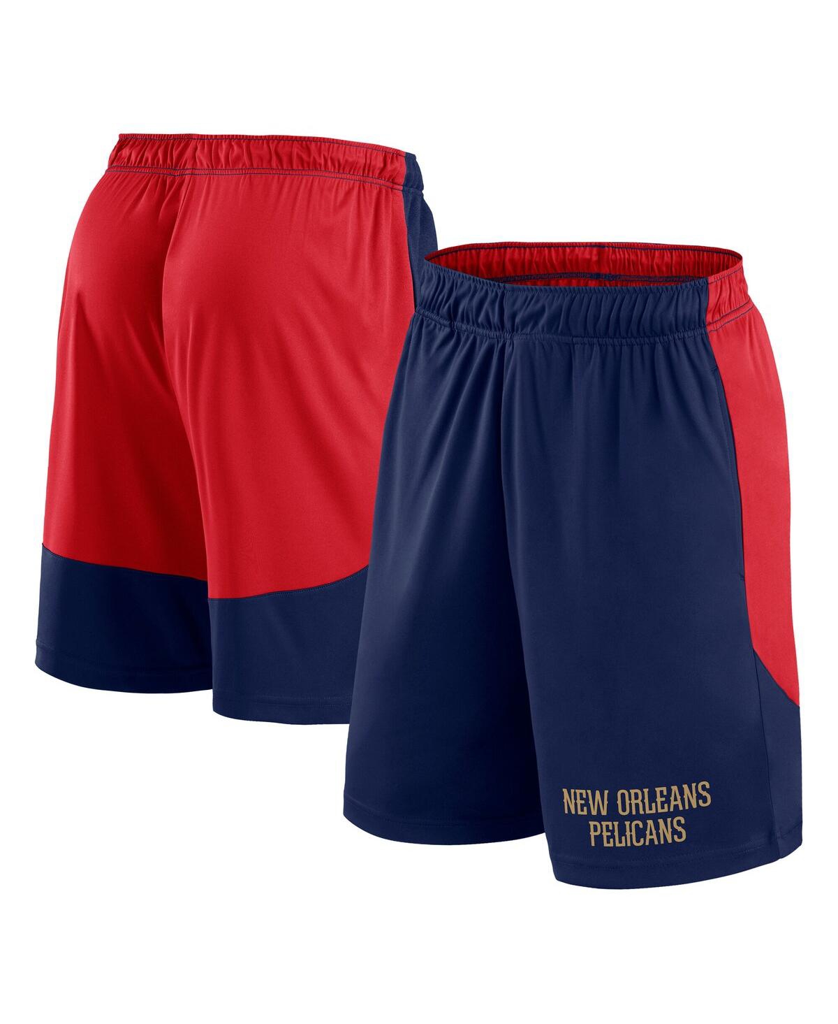 Men's Navy/Red New Orleans Pelicans Launch Performance Shorts - Navy, Red