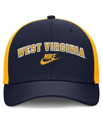 Men's Navy/Gold West Virginia Mountaineers Legacy Arch Rise Performance Trucker Adjustable Hat