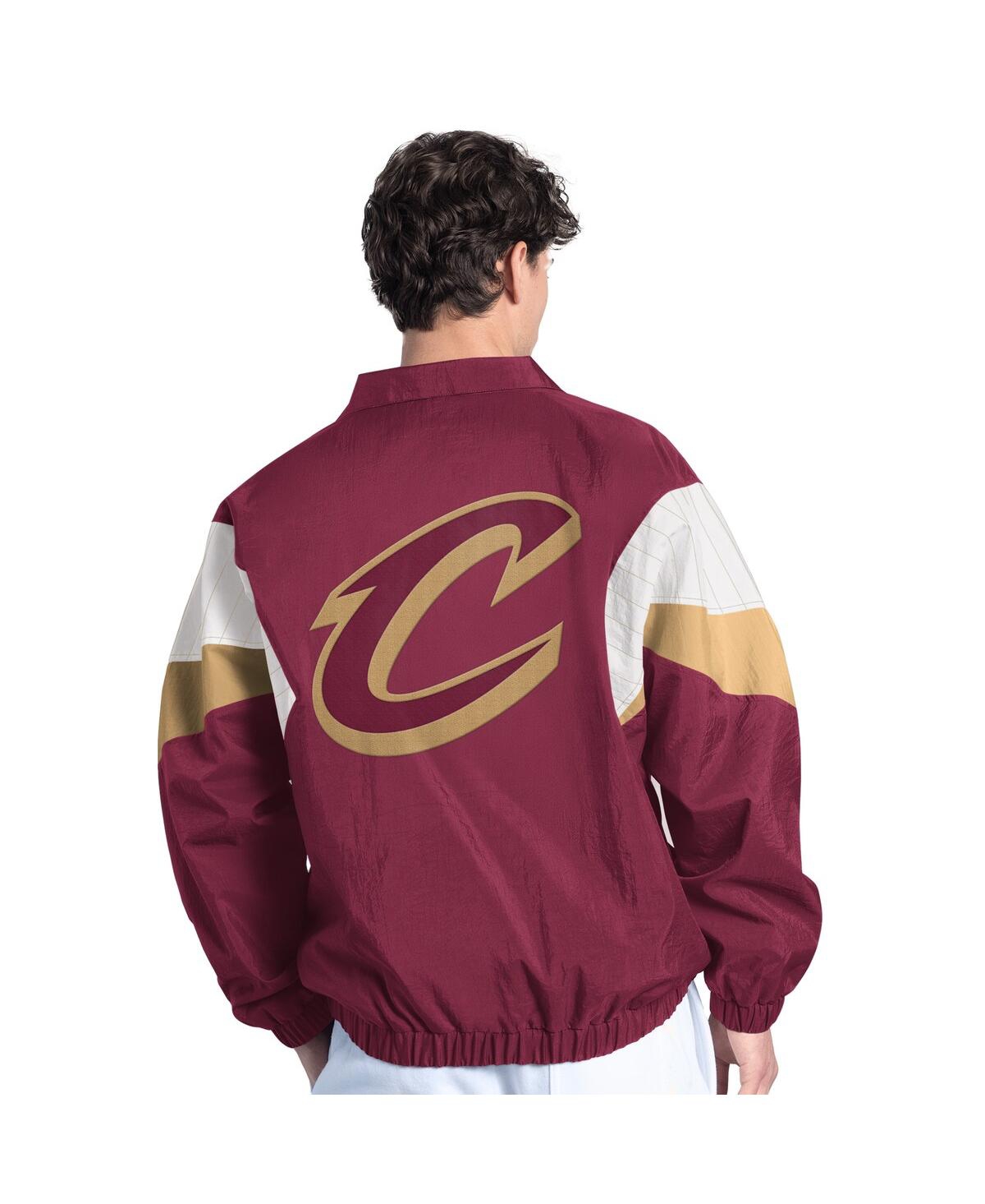Starter Men's Wine Cleveland Cavaliers Yard Line Full-zip Jacket In Burgundy