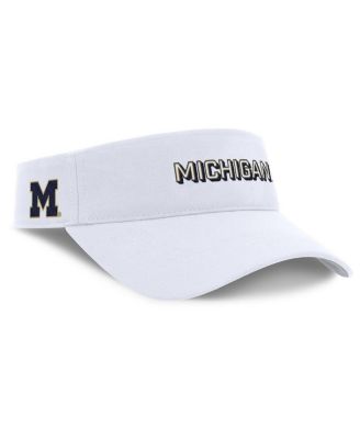 Men's White Michigan Wolverines 2025 On-Field Gameday Performance Ace Adjustable Visor Hat