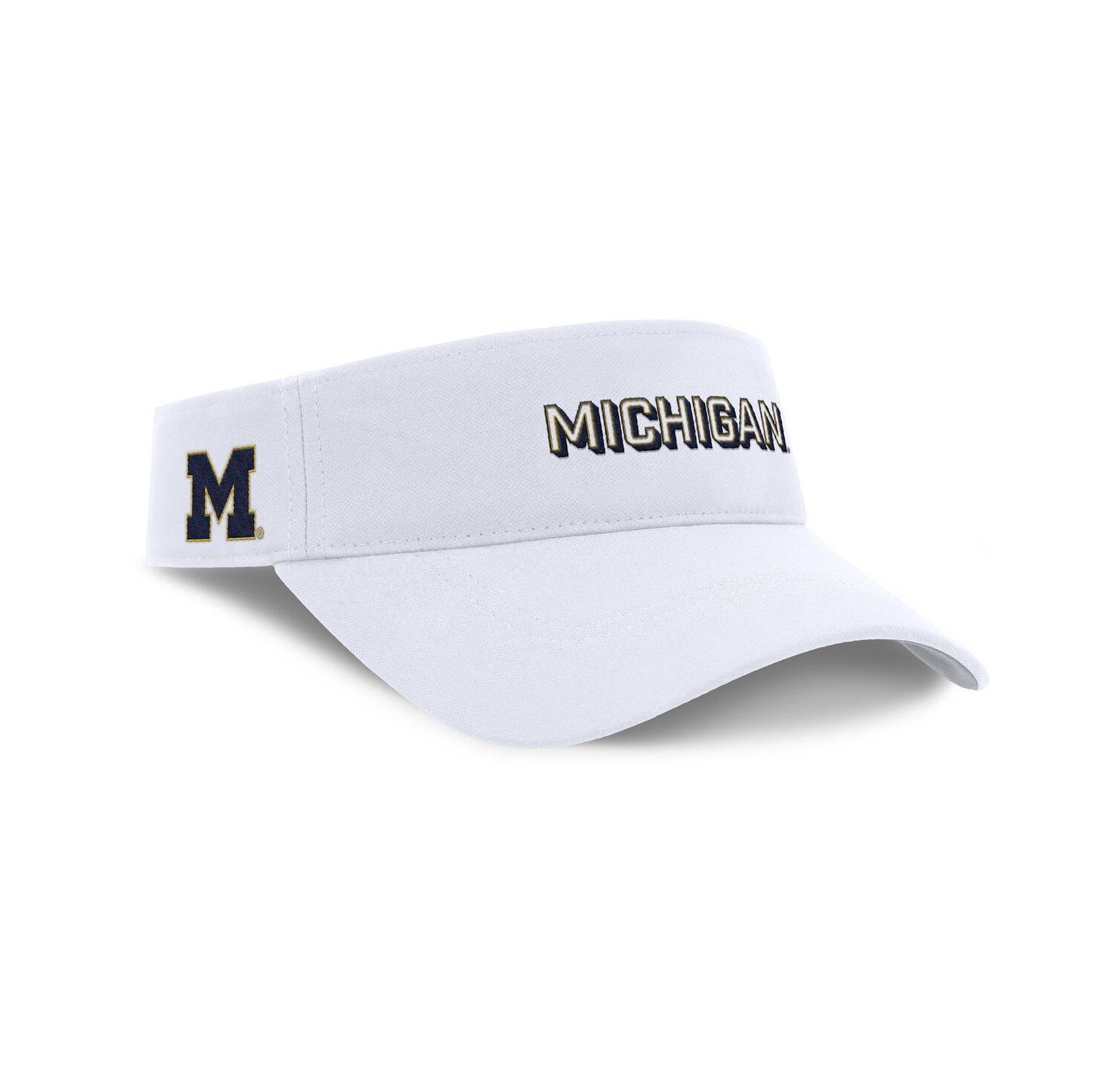 Men's White Michigan Wolverines 2025 On-Field Gameday Performance Ace Adjustable Visor Hat