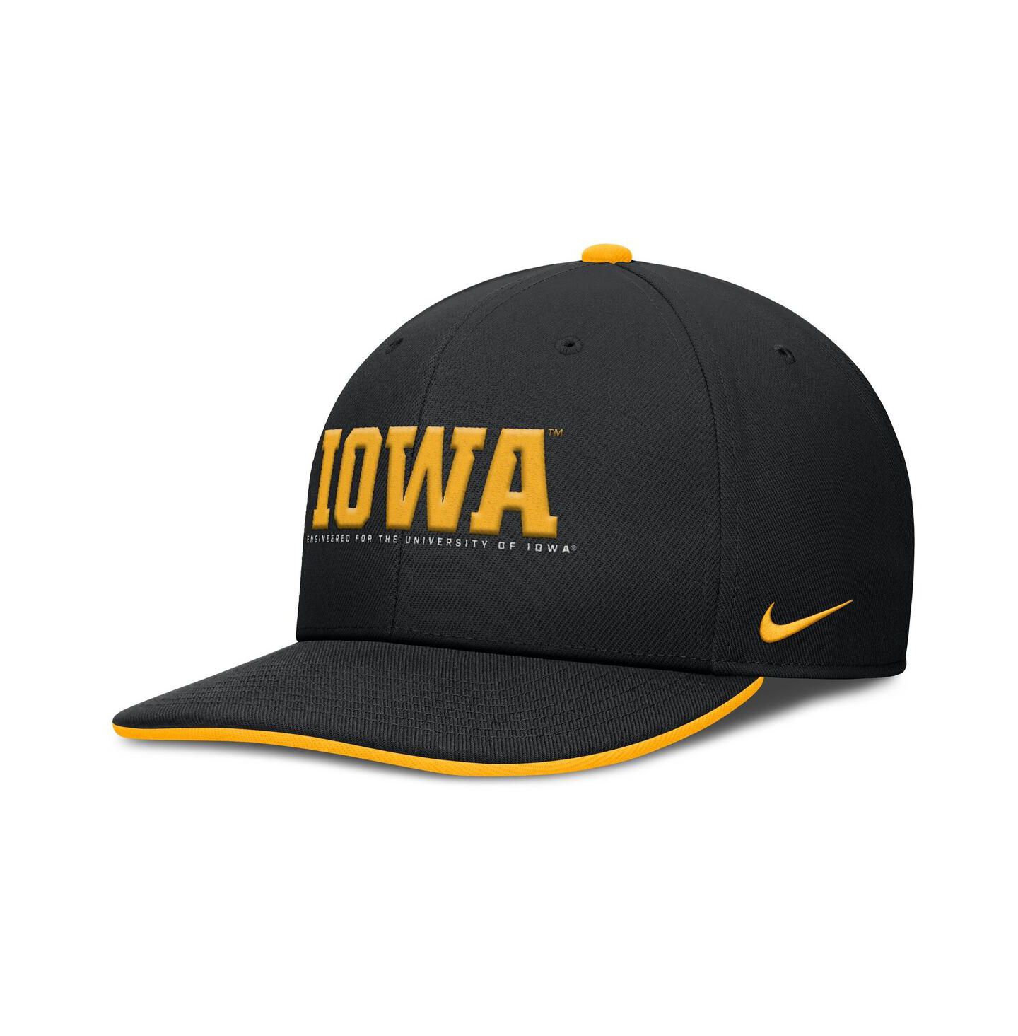 Мужская кепка Nike Black Iowa Hawkeyes 2025 On-Field Pro Performance Adjustable Hat — фото 1