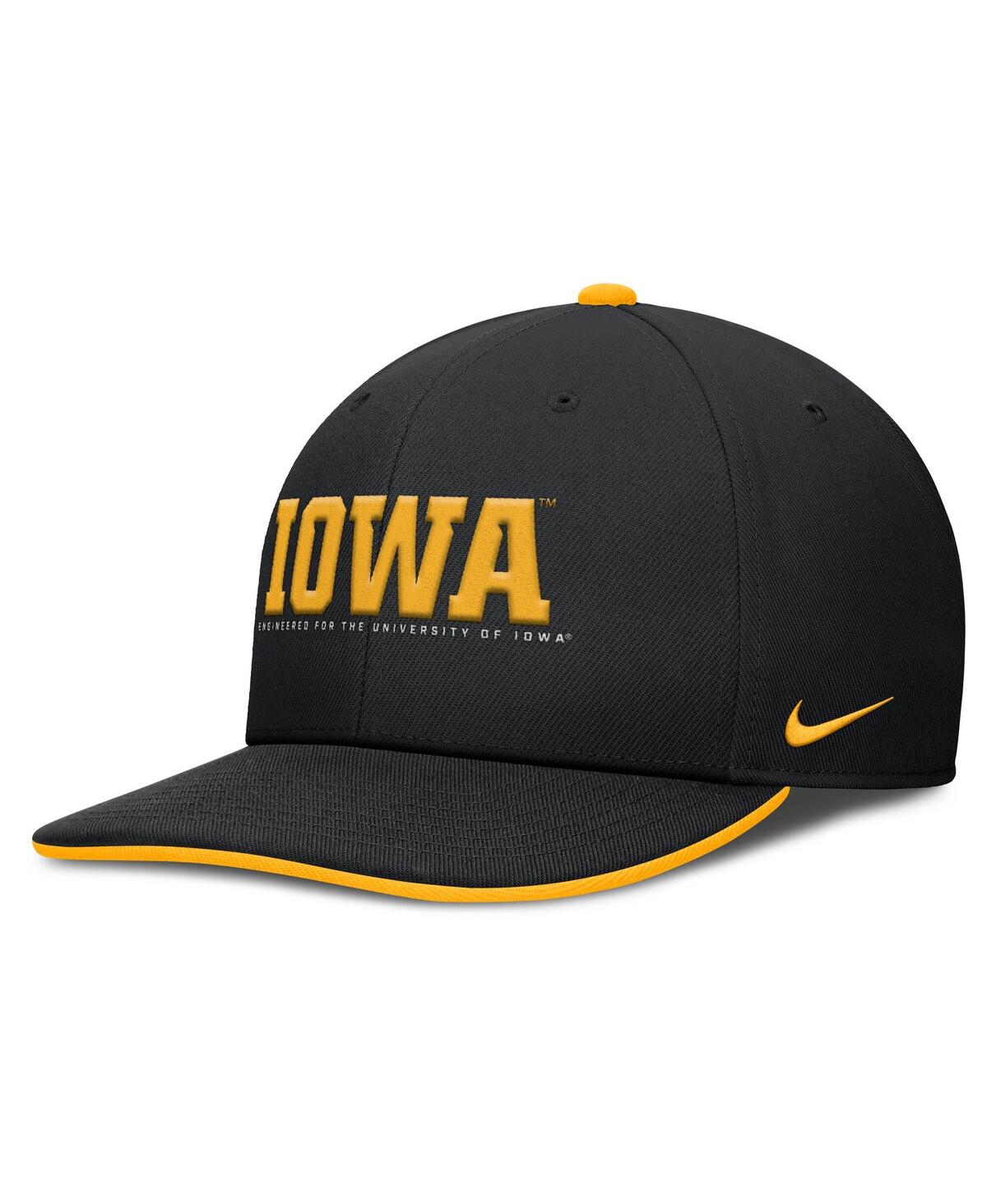 Nike Black Iowa Hawkeyes 2025 On-field Pro Performance Adjustable Hat In Black