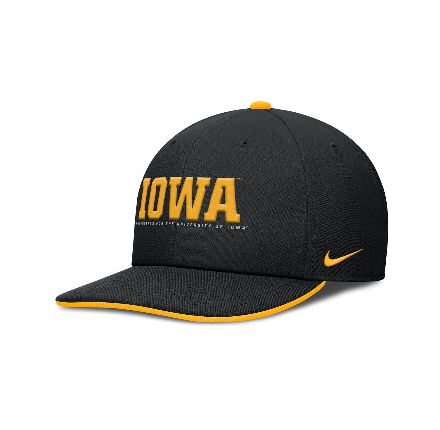 Men's Black Iowa Hawkeyes 2025 On-Field Pro Performance Adjustable Hat