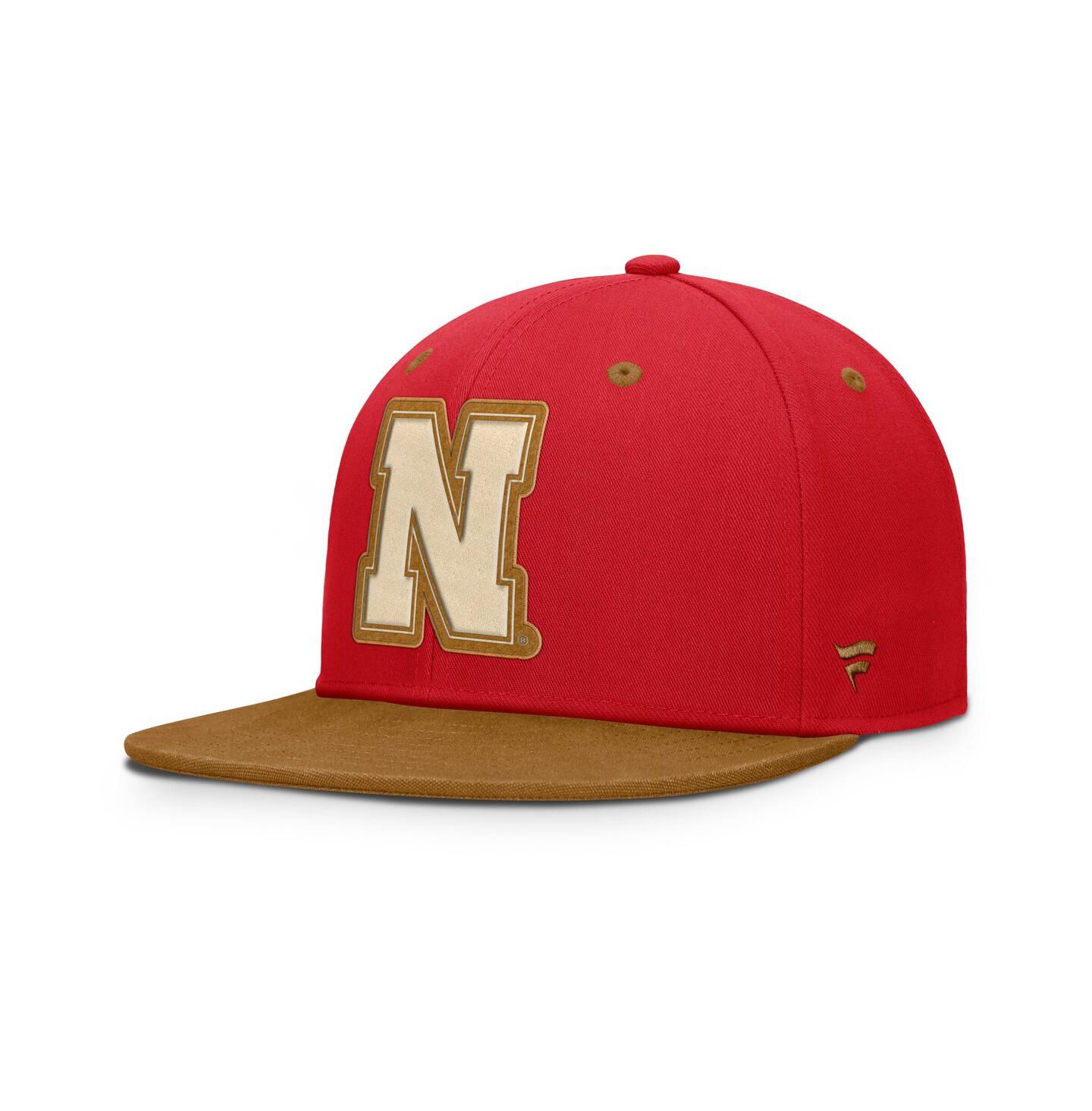 Мужская кепка Fanatics Scarlet/Brown Nebraska Huskers Noboa Fitted Hat — фото 1