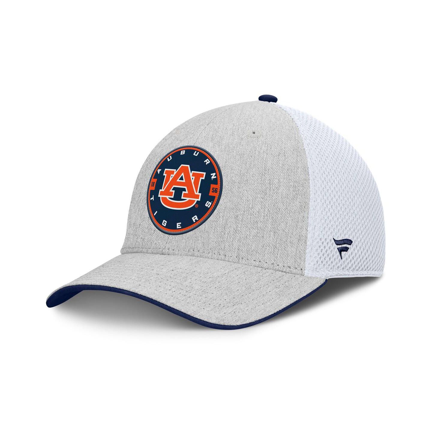 Мужская кепка Fanatics Heather Gray/White Auburn Tigers Trigger Flex Hat — фото 1