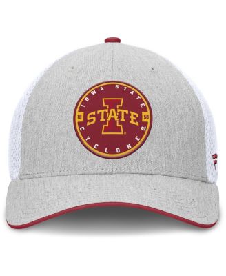Men's Heather Gray/White Iowa State Cyclones Trigger Flex Hat