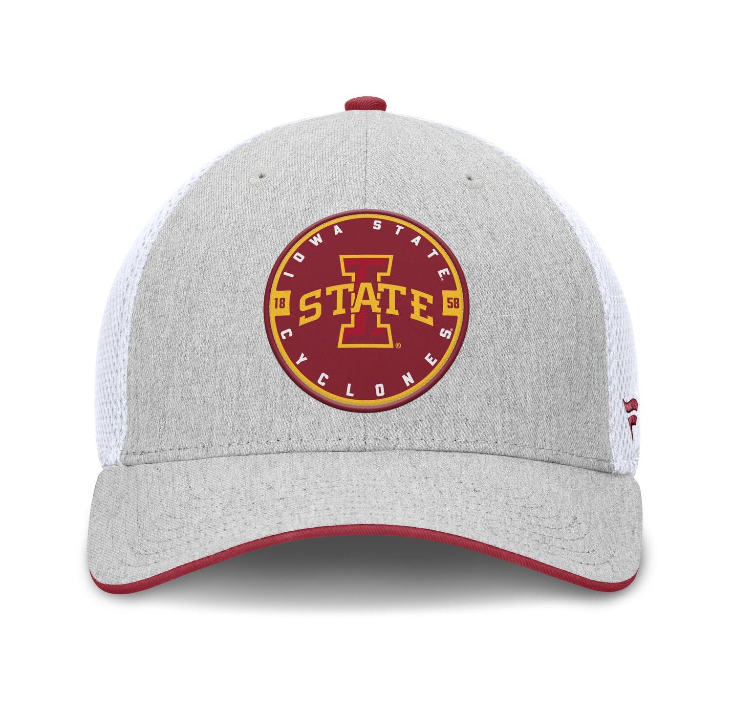Men's Heather Gray/White Iowa State Cyclones Trigger Flex Hat