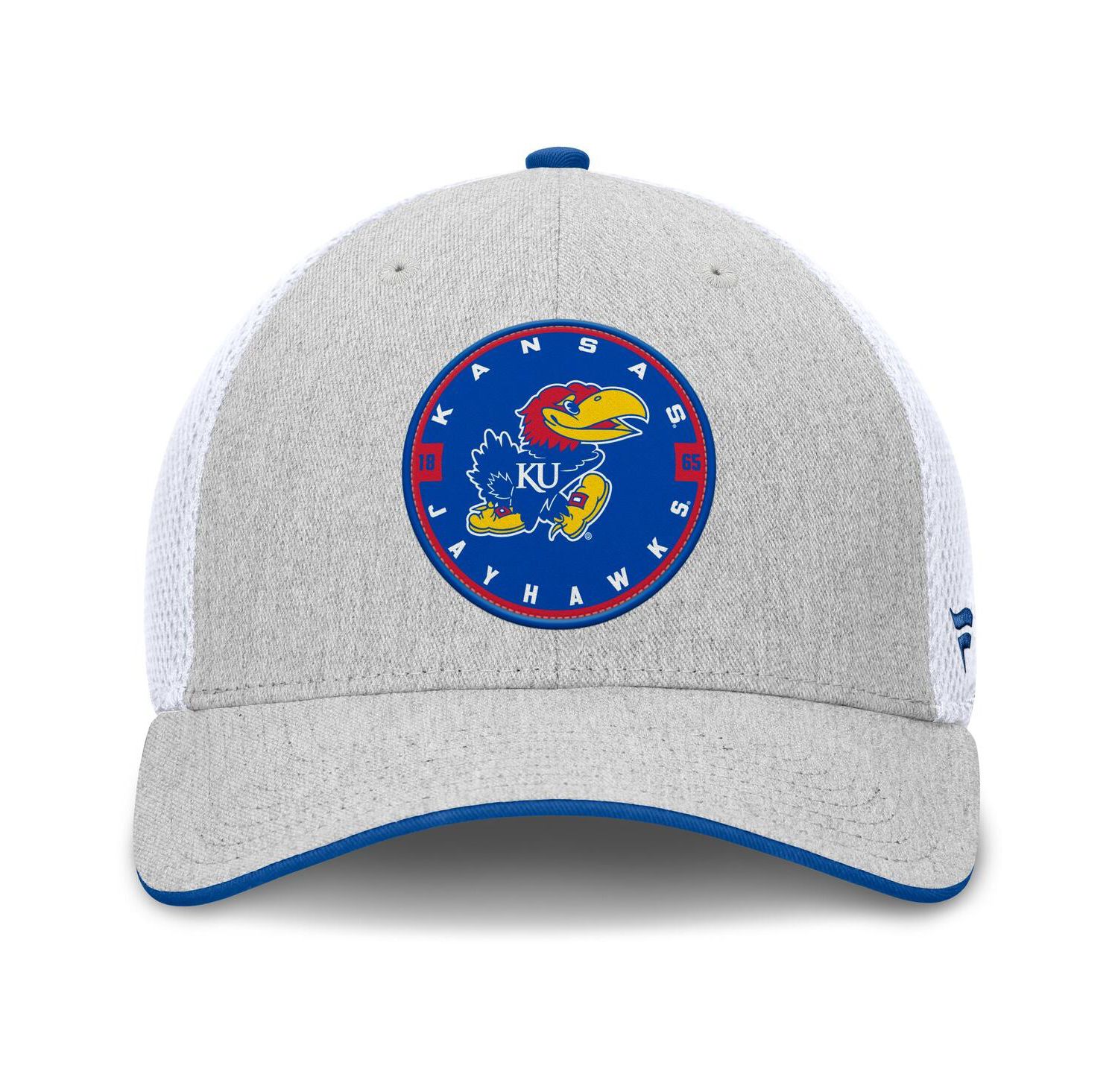 Men's Heather Gray/White Kansas Jayhawks Trigger Flex Hat
