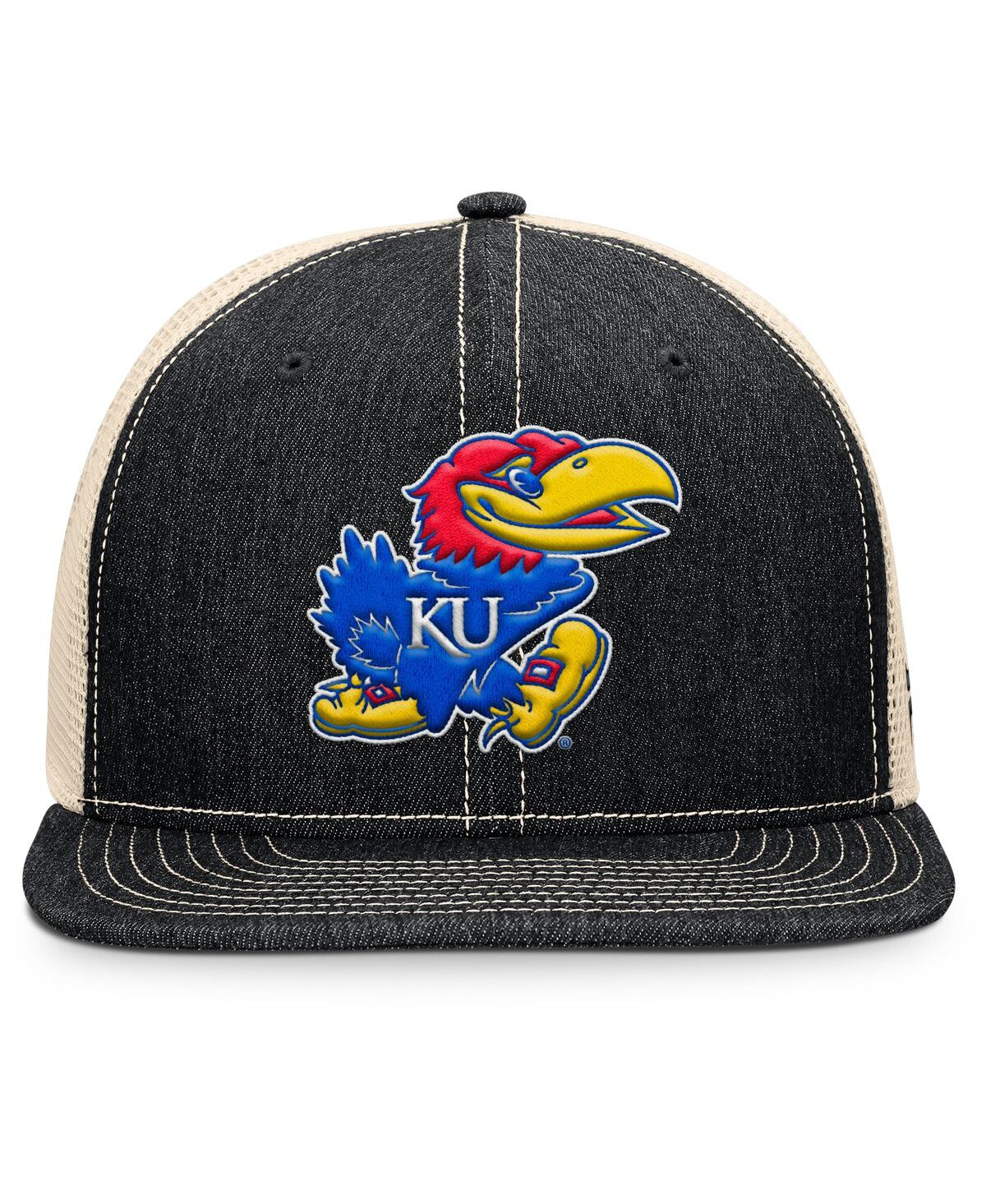 Fanatics Men's Black/natural Kansas Jayhawks Legend Trucker Snapback Hat In Multi