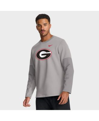 Nike - Men's Gray Georgia Bulldogs 2025 Sideline Coach Performance Long Sleeve T-Shirt