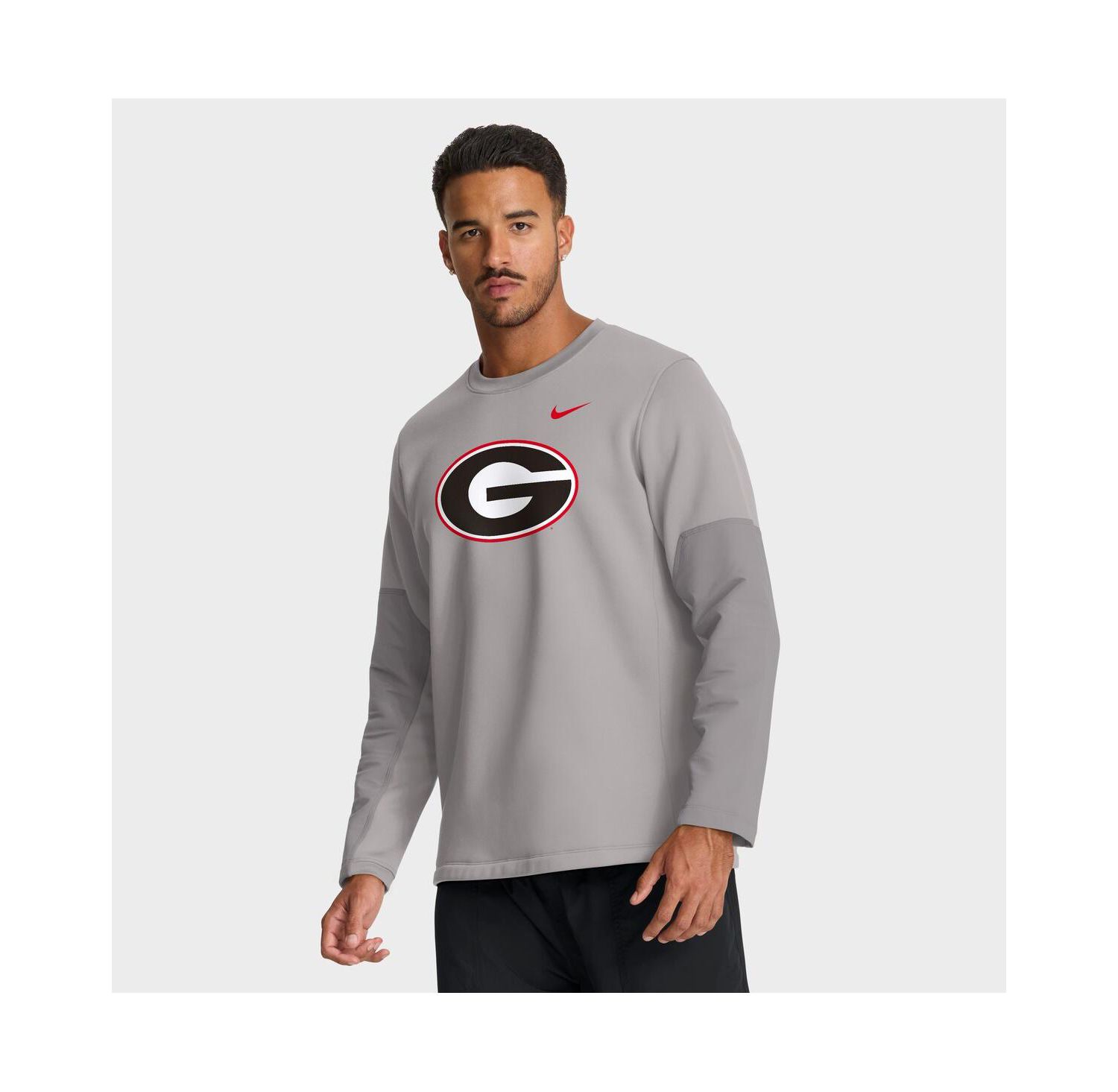 Men's Gray Georgia Bulldogs 2025 Sideline Coach Performance Long Sleeve T-Shirt