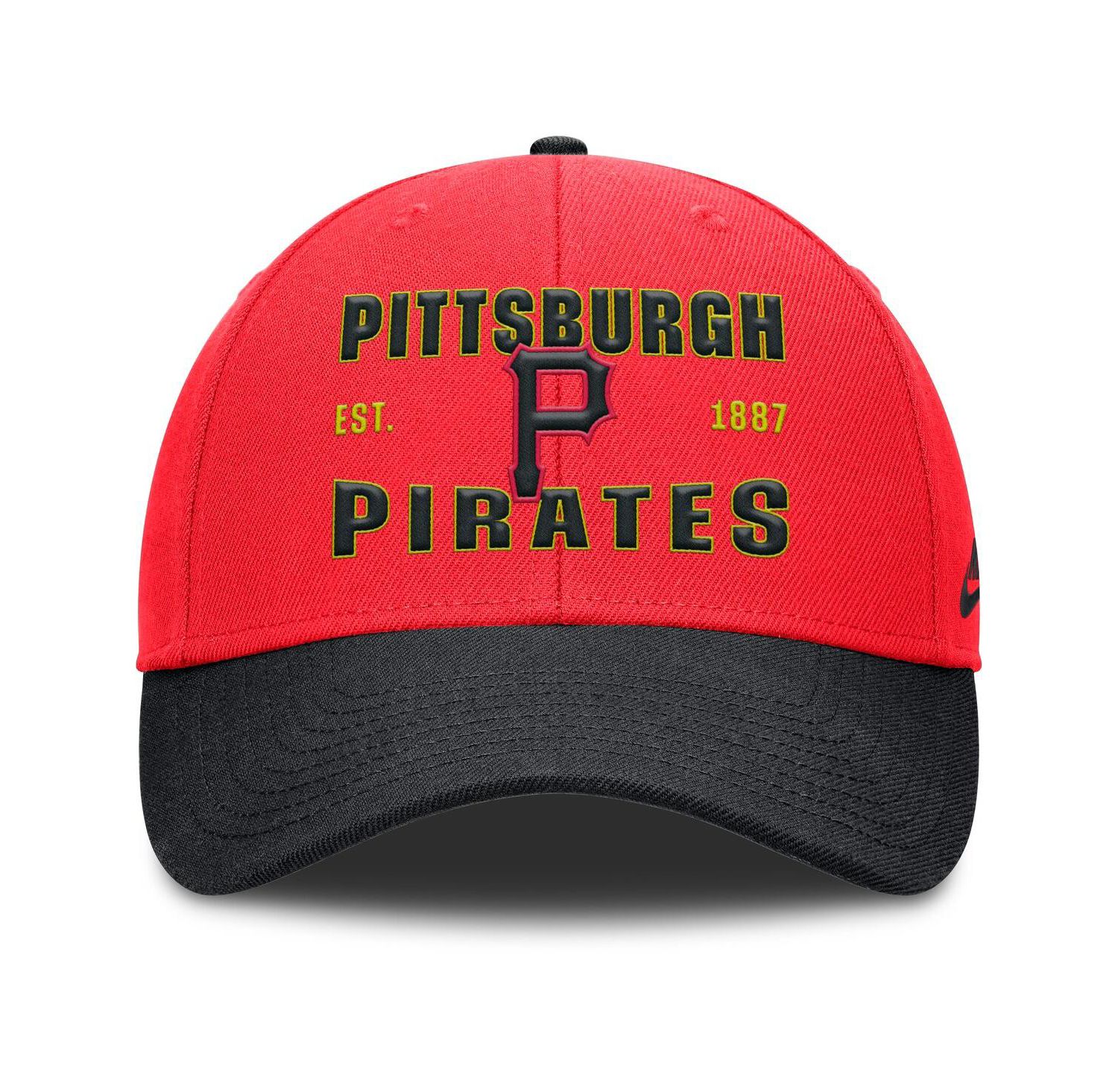 Men's Crimson/Black Pittsburgh Pirates Neon 90s Rise Adjustable Hat