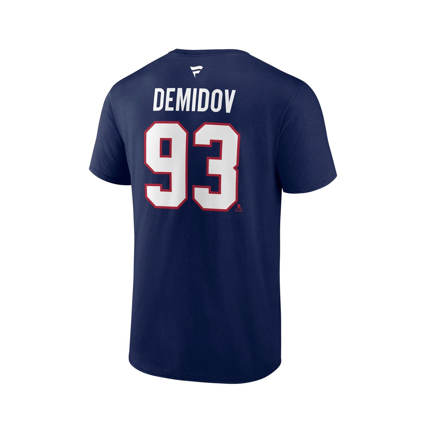 Мужская футболка Fanatics Ivan Demidov Navy Montreal Canadiens Authentic Stacked Name & Number — фото 3