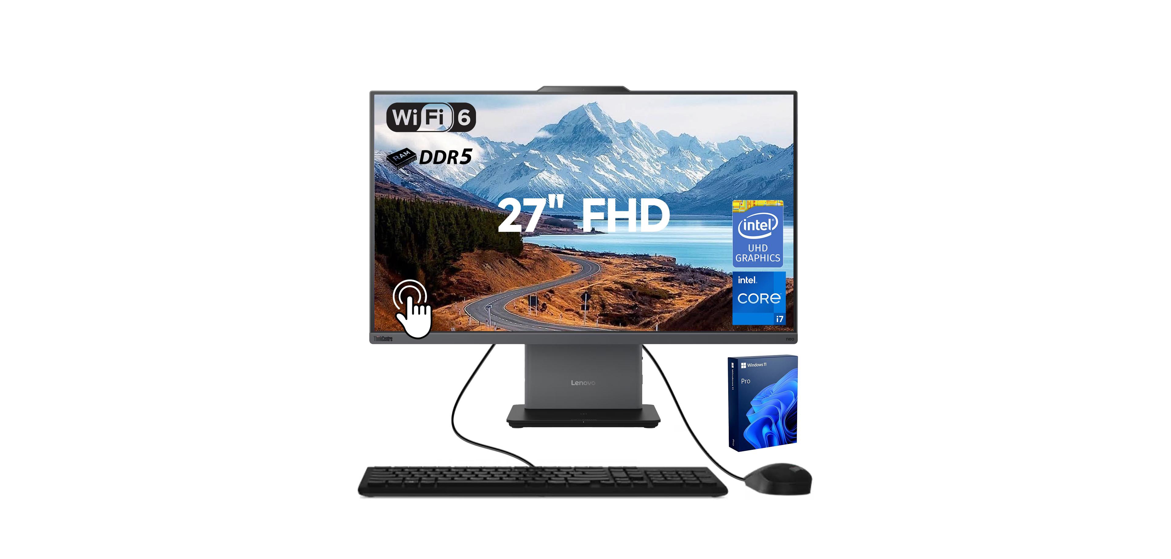 Lenovo ThinkCentre neo 50a 27" Business All-in-One Intel Core i7 13620H 16GB Ram Intel Uhd Graphics 512GB Ssd Storage Windows 11 Pro Fhd 100Hz
