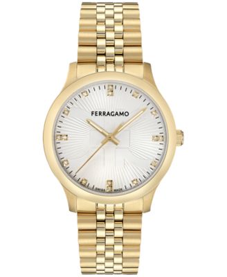 Men's Swiss Duo Diamond (1/20 ct. t.w.) Gold Ion Plated Bracelet Watch 40mm