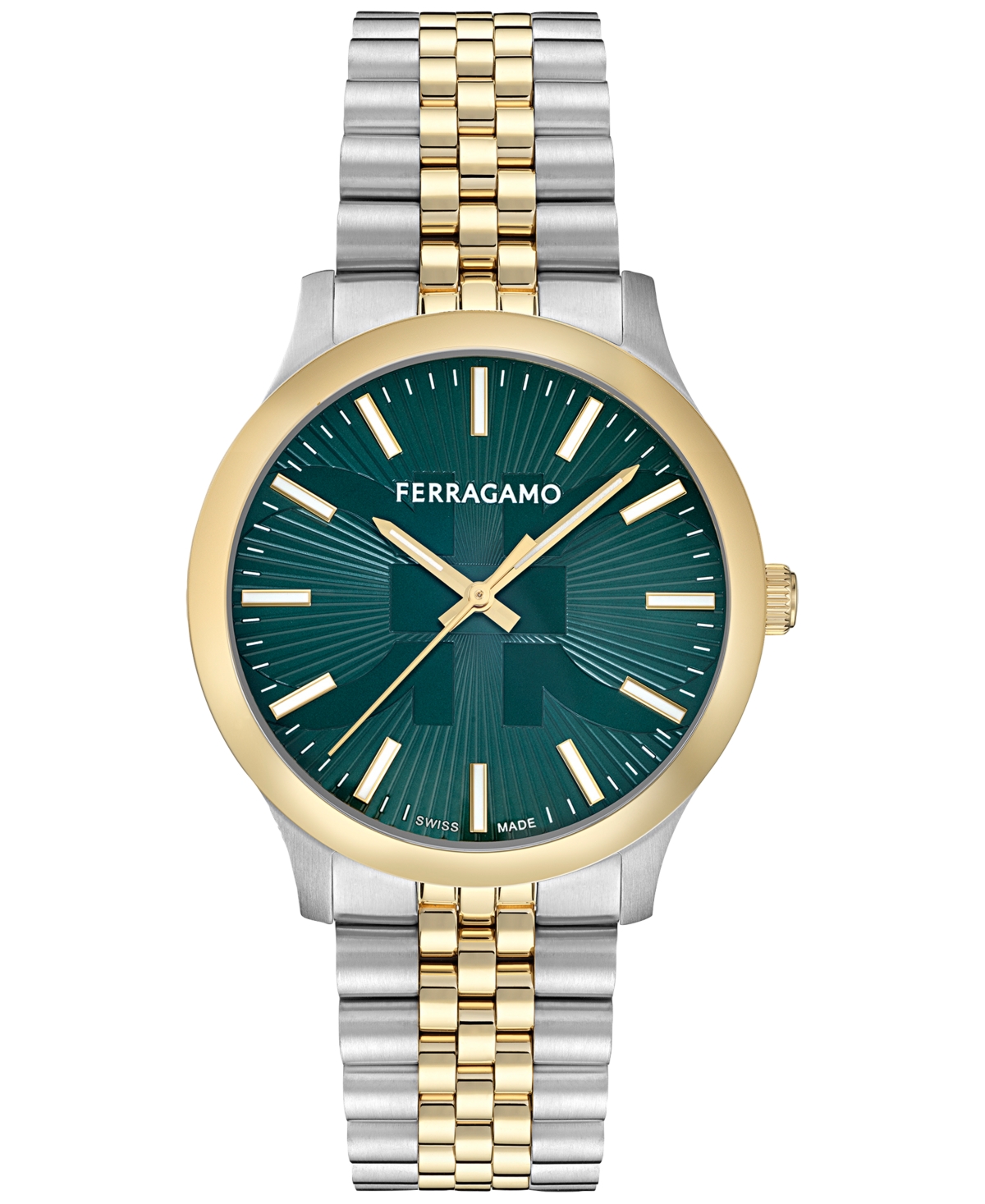Ferragamo Men's Swiss Duo Two-tone Stainless Steel Bracelet Watch 40mm In Multi