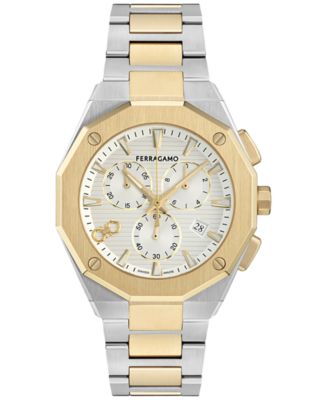 Ferragamo - Men's Swiss Chronograph Edge Two-Tone Stainless Steel Bracelet Watch 42mm