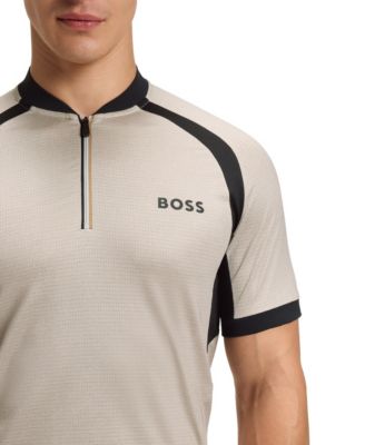 Men's Jersey Zip-Neck Slim-Fit Polo Shirt