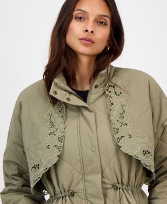 Petite Cutwork Quilted Jacket, Macy's Exclusive