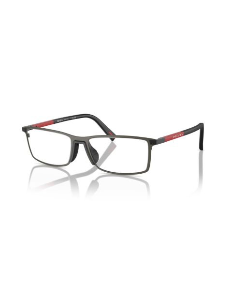 Мужские очки PRADA LINEA ROSSA Man Rectangle Metal PS 53QV Eyeglasses, цвет: Серый каучуковый