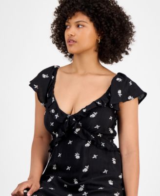 Petite Ruffled Handkerchief-Hem Dress, Macy's Exclusive