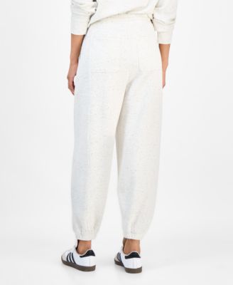 Petite Cozy Drawstring-Waist Barrel-Leg Pants, Macy's Exclusive
