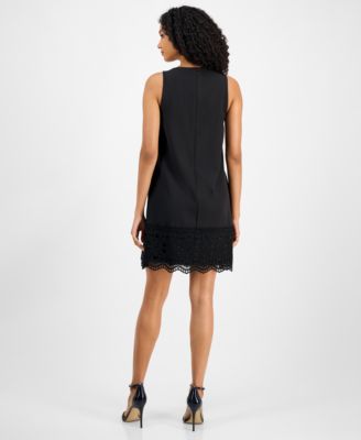 Women's Square-Neck Lace-Hem Shift Dress