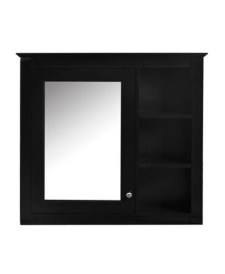 30" x 28" Wall Mounted Medicine Cabinet with Mirror and 3 Open Shelves, Bathroom Storage (No Vanity)