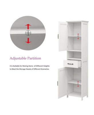 CASAINC Slim Double Door Cabinet for Narrow Spaces, Floor-Standing Storage