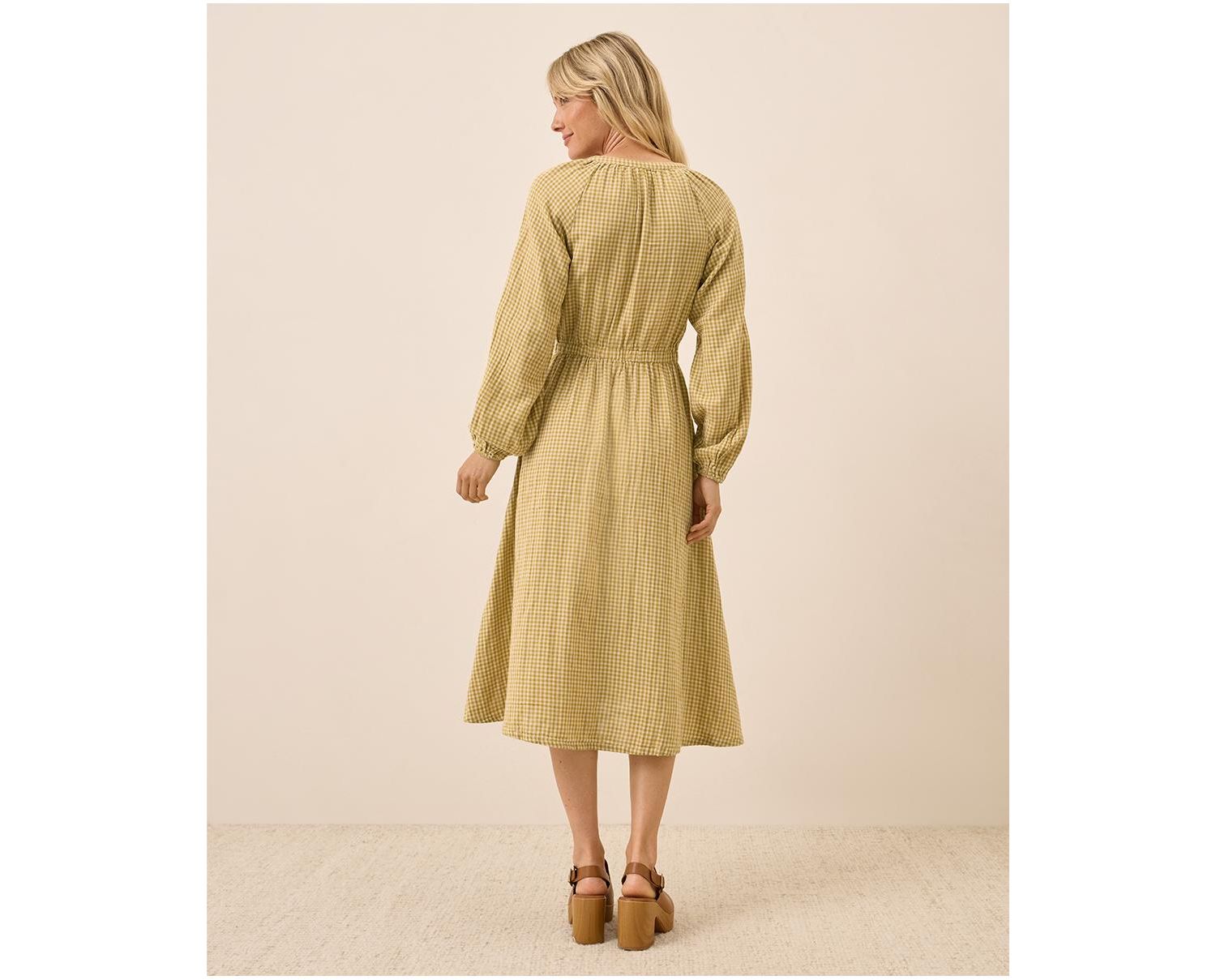 Organic Cotton Coastal Double Gauze Poet Sleeve Dress