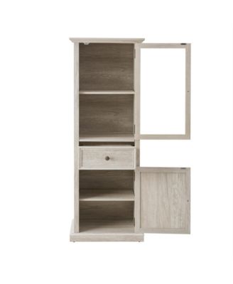 CASAINC Wood Freestanding Kitchen Cabinet with Glass Door and Shelves Tall Storage Cabinet