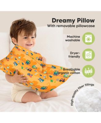 Toddler Pillow with Pillowcase, Small Pillow for Sleeping