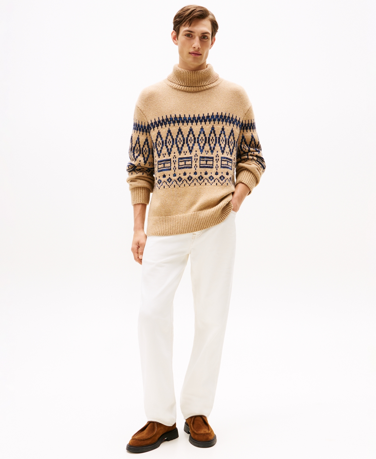 Tommy Hilfiger Men's Fair Isle Roll Neck Sweater